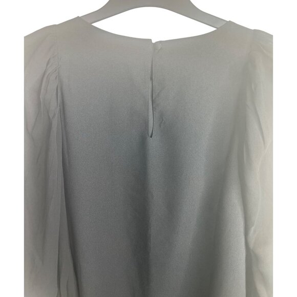 Ann Taylor Black Long-Sleeve Shift Dress With Puff Shoulders Back Zipper Size 6 - Picture 11 of 12